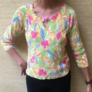 Sigrid Olsen beaded floral sweater S